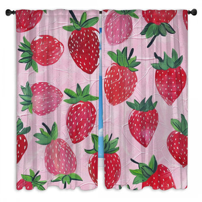 Rideaux transparents et obscurcissant Strawberries - 2 panneaux