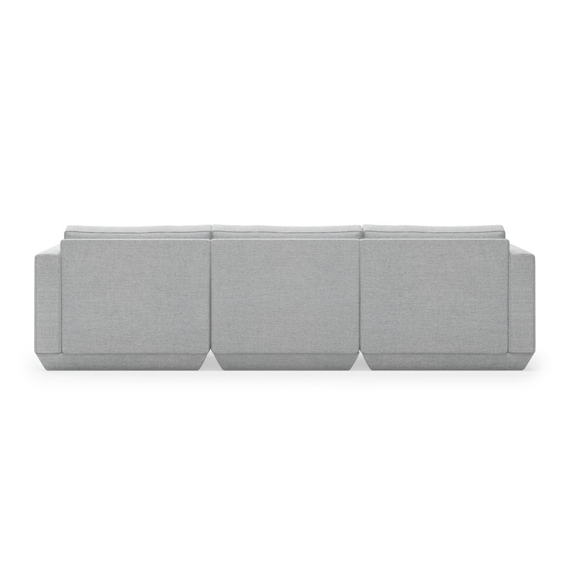 Podium Modular 3 PC Sofa, Bayview Silver Performance Twill