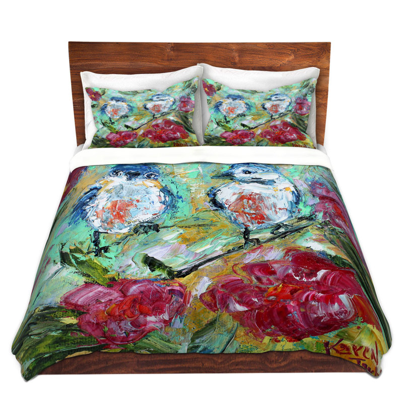 Ensemble de housse de couette en microfibre DiaNoche par Karen Tarlton - Love Birds