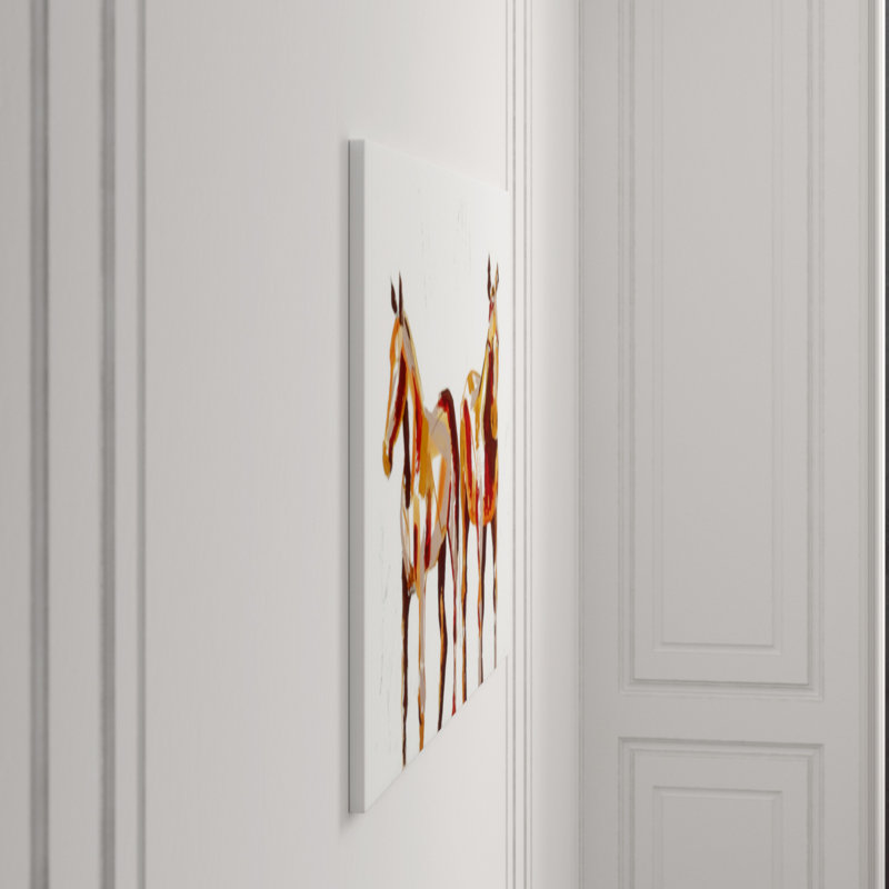 Painted Horses I Print by Milton Coppo, Glass Coat, 36" H x 54" W x 1.5" D