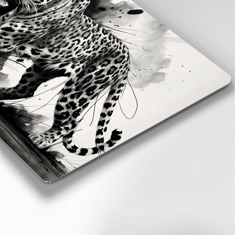 «Big Cats Leopard Cat», art mural en métal gris, H 20 po x l 30 po