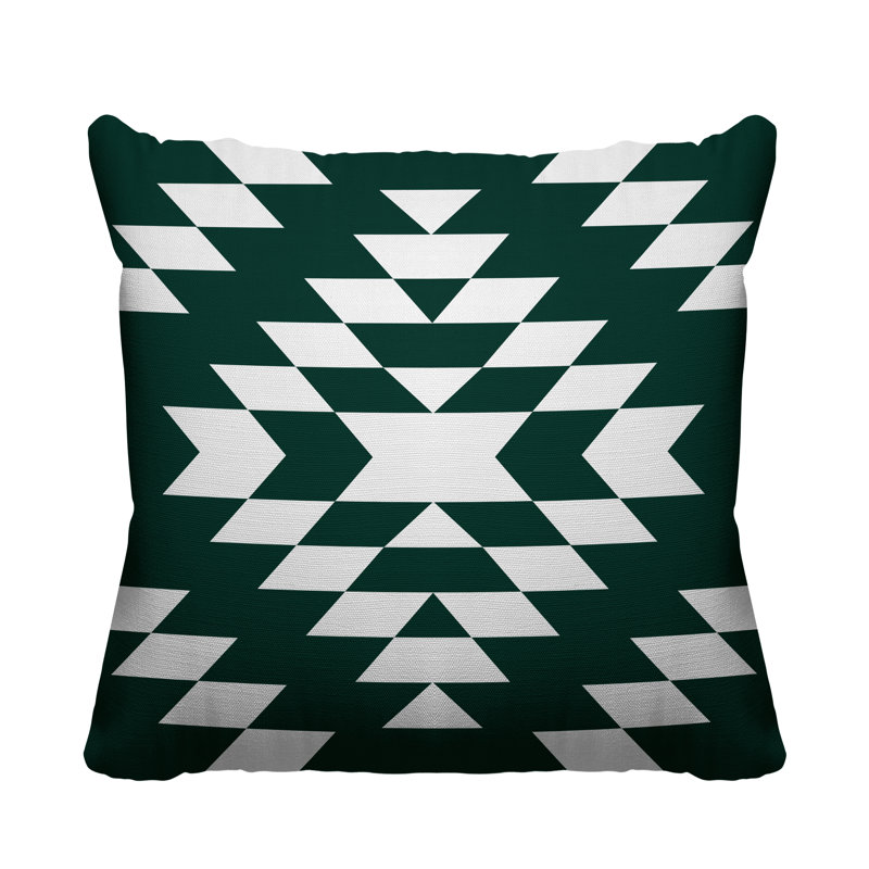 Coussin intérieur / extérieur Chantico Southwestern, 19 po x 19 po, Émeraude, Carré