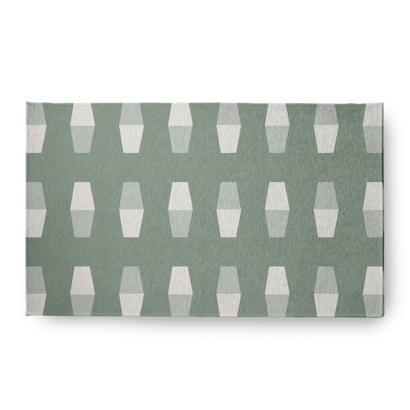 Tapis sauge à tissage plat Lingebach, Rectangle 1 pi 5 po x 2 pi 5 po