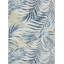 Tapis intérieur / extérieur en polypropylène tissé à la machine floral ivoire / bleu turquoise-52734226