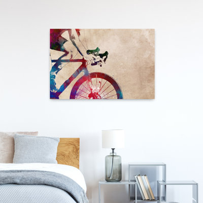 «Vibrant Cycling Motion», art coloré abstrait coloré