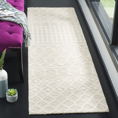 Jeannine Handwoven Flatweave Wool Beige/Ivory Geometric Area Rug