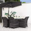 Ensemble repas de patio en osier pour 6 personnes avec table ovale Omied, coussins inclus