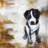Sitting dog - 32"x32" art on canvas