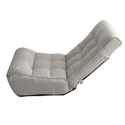 Adjustable Reclining Chair For Reading, Gray Fabric - Space Saving 4-Segment Back Fits Bedroom Linen