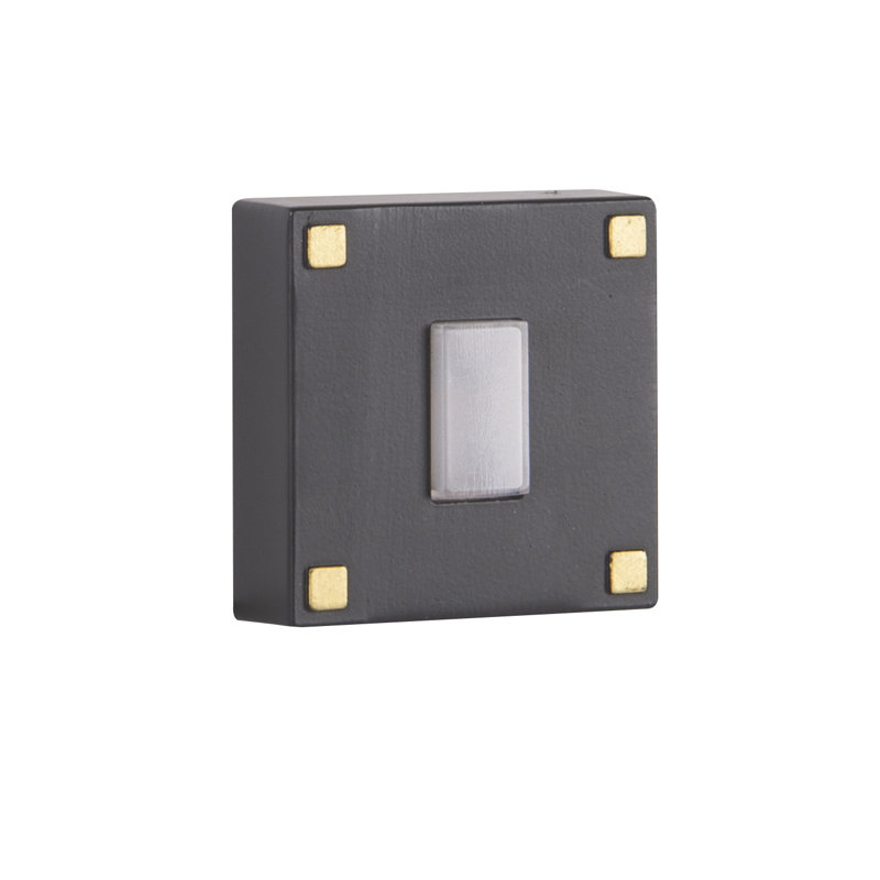 Surface Mount Lighted Push Button, Flat Black / Satin Brass