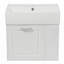 Meuble-lavabo flottant mural de 21,8 po avec lavabo, grand tiroir, tablette réglable et système de fermeture en douceur blanc-116452196