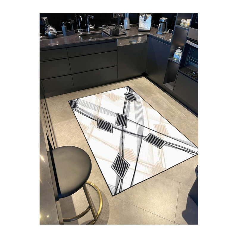 Tapis tissé à base de fourche et tapis lavable, Rectangle 3 pi 3 po x 4 pi 11 po