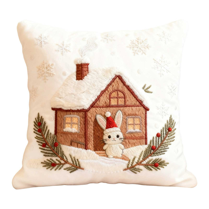 Housse de coussin de Noël en lin avec housse de coussin en lin