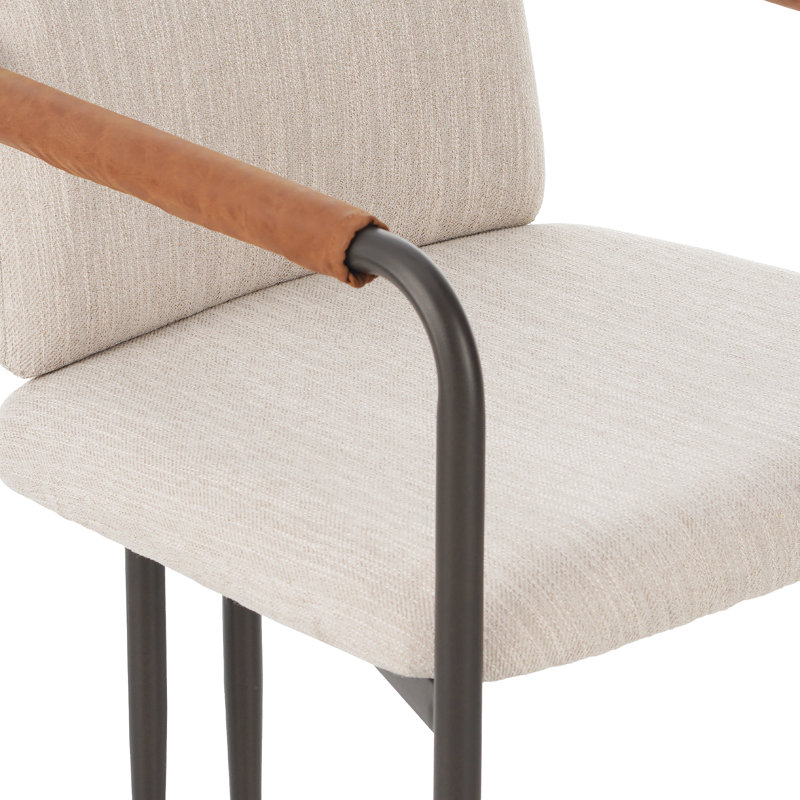 Denver Modern Dining Chairs With Iron Frame, Beige