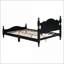 Structure de lit plateforme double en bois - Style rétro, capacité de 400 lb, aucun sommier nécessaire, noir pour la chambre à coucher-680697558-680697559