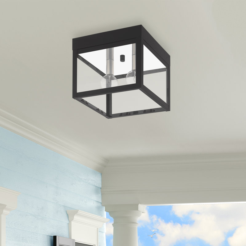 Plafonnier semi-encastré extérieur l 8 po Destina, Noir