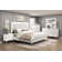 Glam White Dresser Of 6X Storage Drawers Faux Marble Laminated Top Chrome Metal Legs Bedroom Furniture