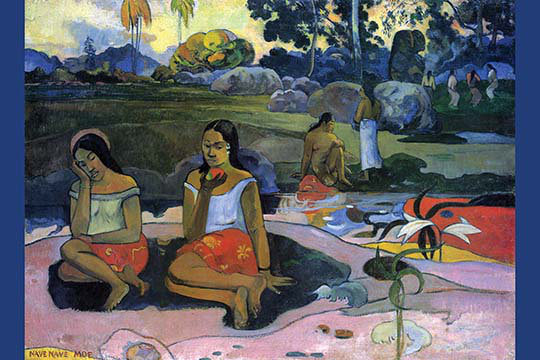 « nave nave moe » par paul gauguin, reproduction d’art, H 24 po x l 36 po x P 1,5 po
