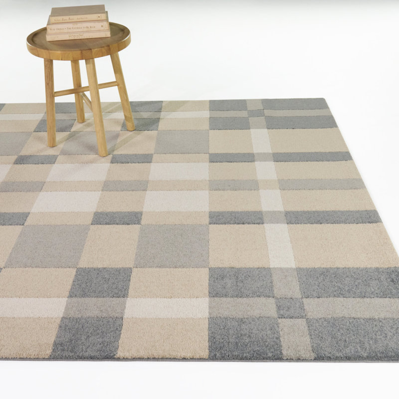Tapis Damiaens bleu à motif scandinave, Bleu, 5 pi 3 po x 7 pi