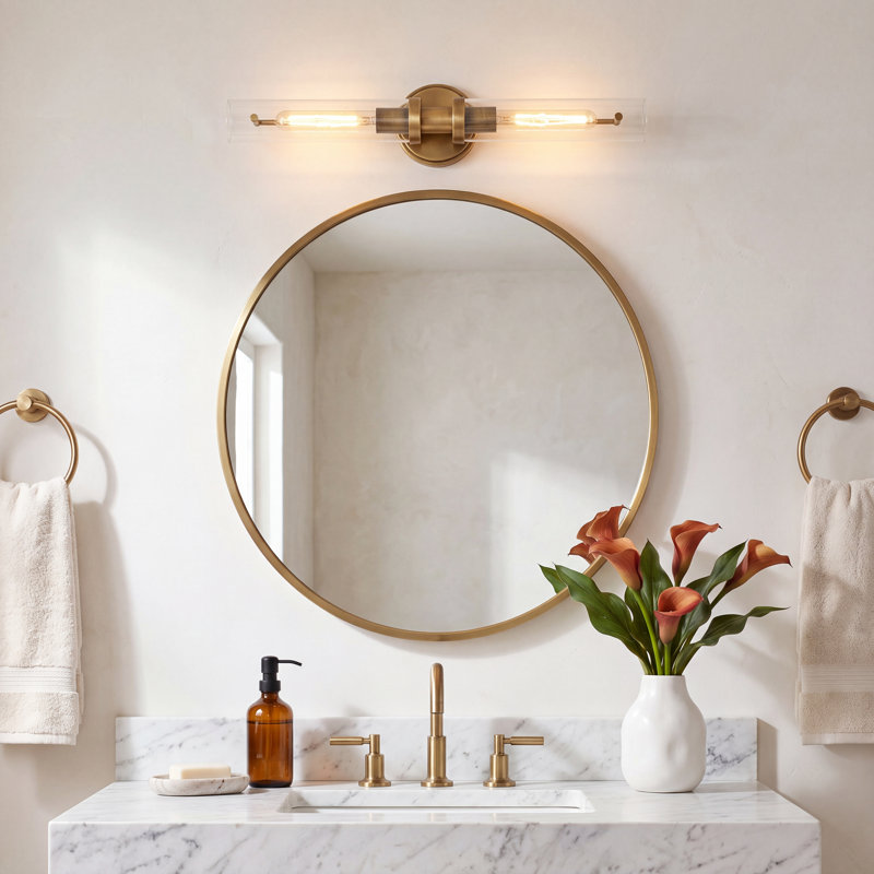 Katya 2 - Light Dimmable Bath Bar, Heritage Brass