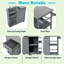 Îlot de cuisine extérieur avec plateau en acier inoxydable, serviette, étagères à épices, armoire, espace de rangement ouvert et tiroir-125408179