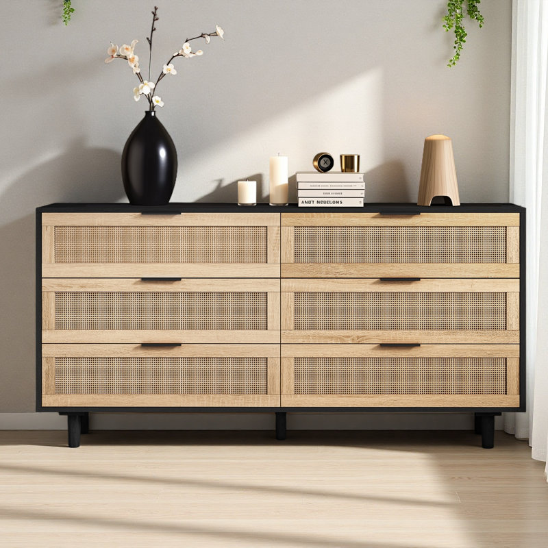 59.06"6-Drawers Storage Cabinet Drawer,For Bedroom,Living Room, Black