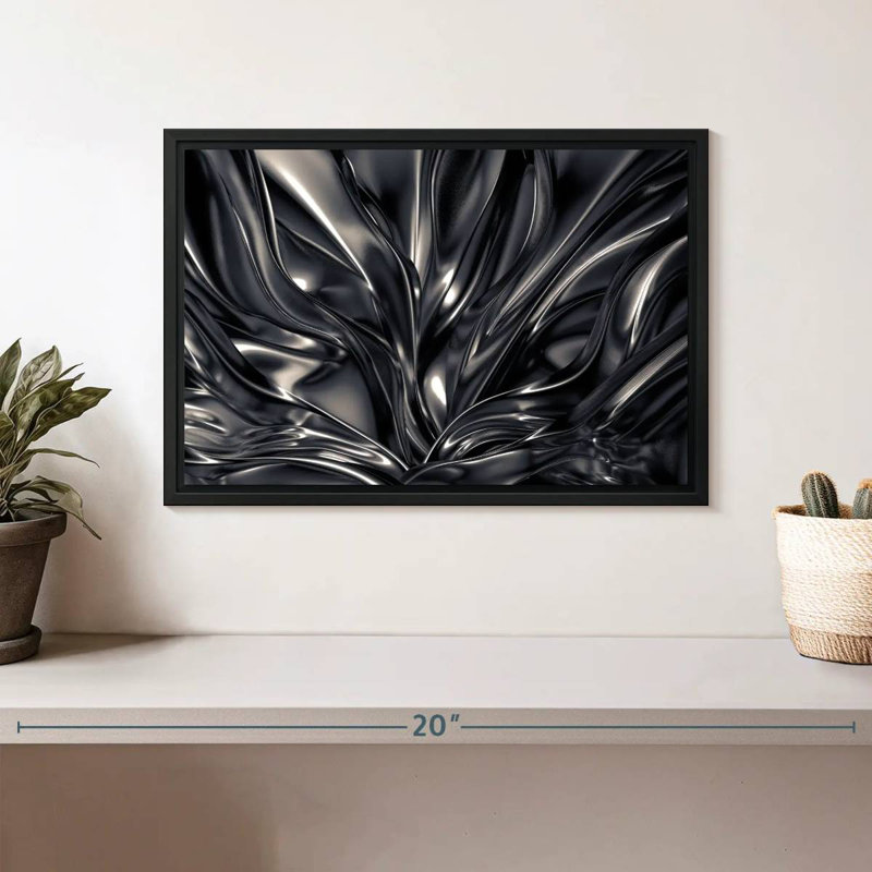 Avery Black And Silver Abstract, 9" H x 13" W