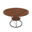 Table de salle à manger extensible de 43 pouces pour 4 à 6 personnes, table de cuisine de ferme extensible avec tablette de rangement et base en métal, table extensible en bois brun et noir de 43 à 59 pouces, grande table ronde pour la maison (sans chaises)