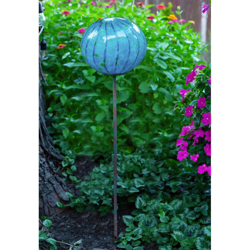 Piquet de jardin sphérique elliptique Lollipop, Bleu