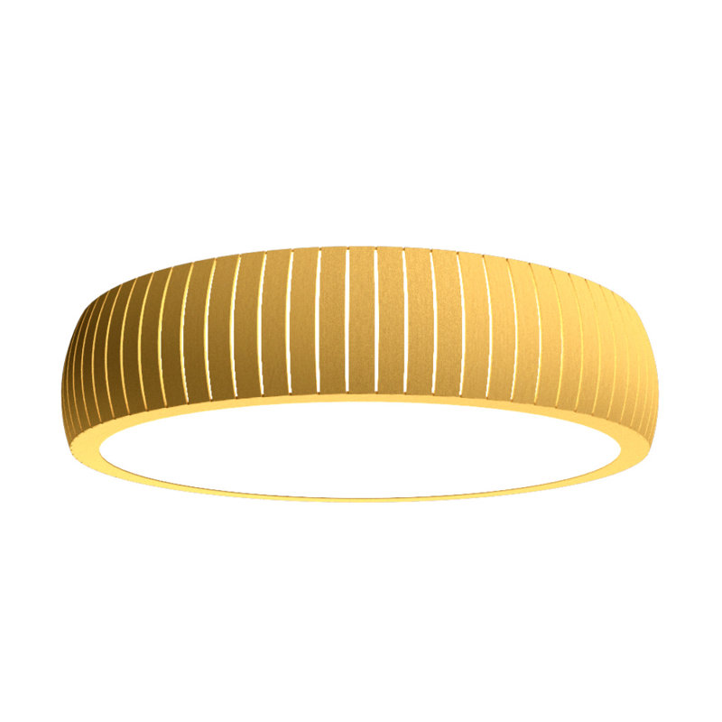 Plafonnier encastré 1 lumière DEL Barrel, H 5,94 po x l 35,69 po x P 35,69 po, Or biologique