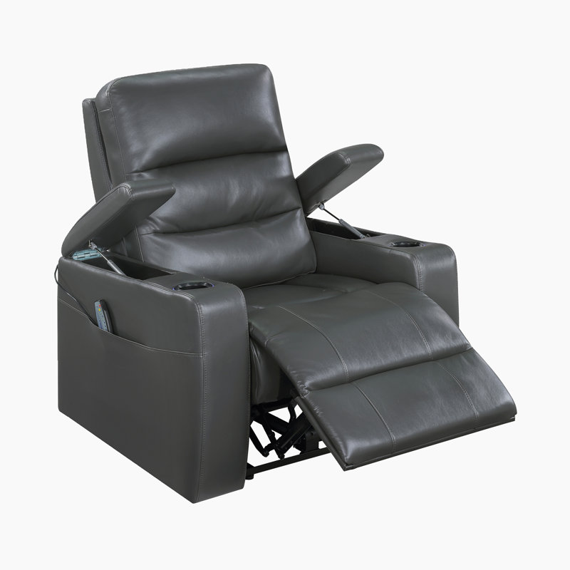 Fauteuil inclinable en simili cuir de qualité supérieure 37 po avec accoudoirs chauffants et massants Rosalin