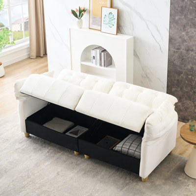 Style rétro français pour le salon - siège double, agencement de couleurs crémeuses, rembourrage en éponge haute, moelleux et doux, rebond rapide, profondeur de siège étendue, facile à assembler avec un grand espace de saveur,