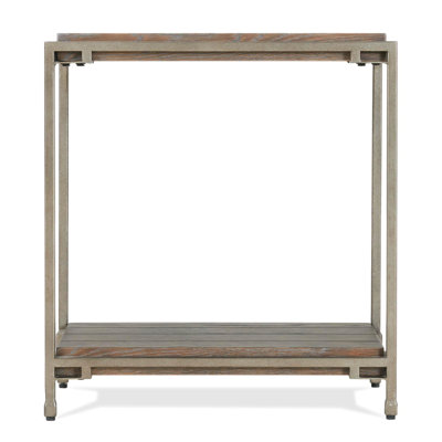 Corbeta Metal Frame Wood Living Room Chairside Table With Shelf