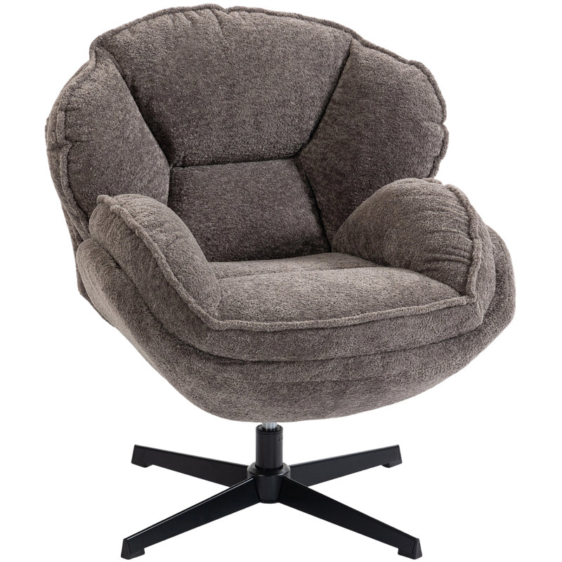Upholstered Swivel Accent Chair, Grey