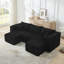 Canapés peu encombrants, mousse noire modulaire, style minimaliste moderne