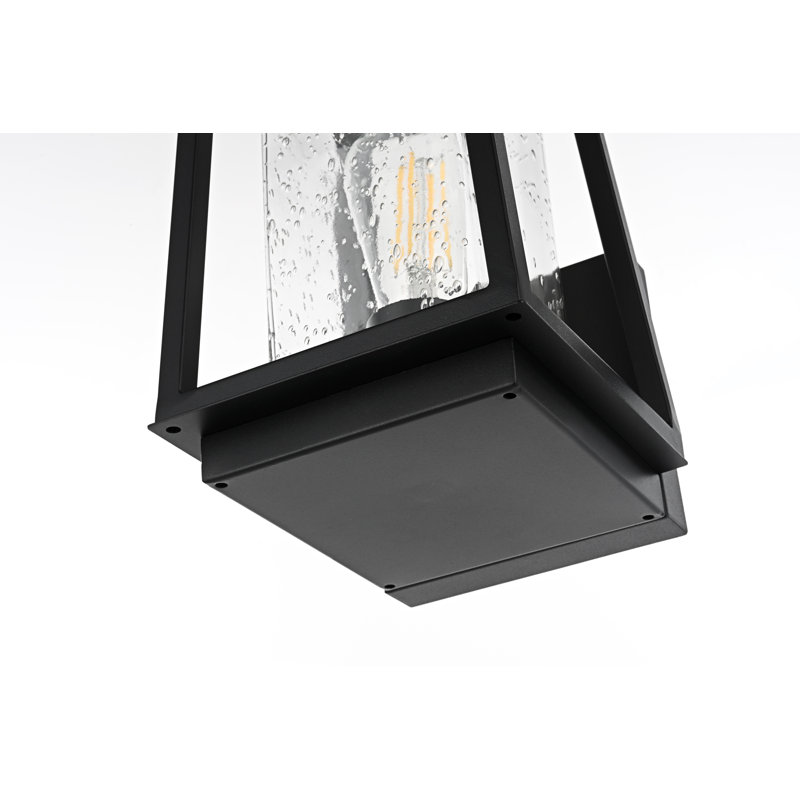 Phung Outdoor Wall Sconce in Black, 10.5" H x 6" W x 7.5" D