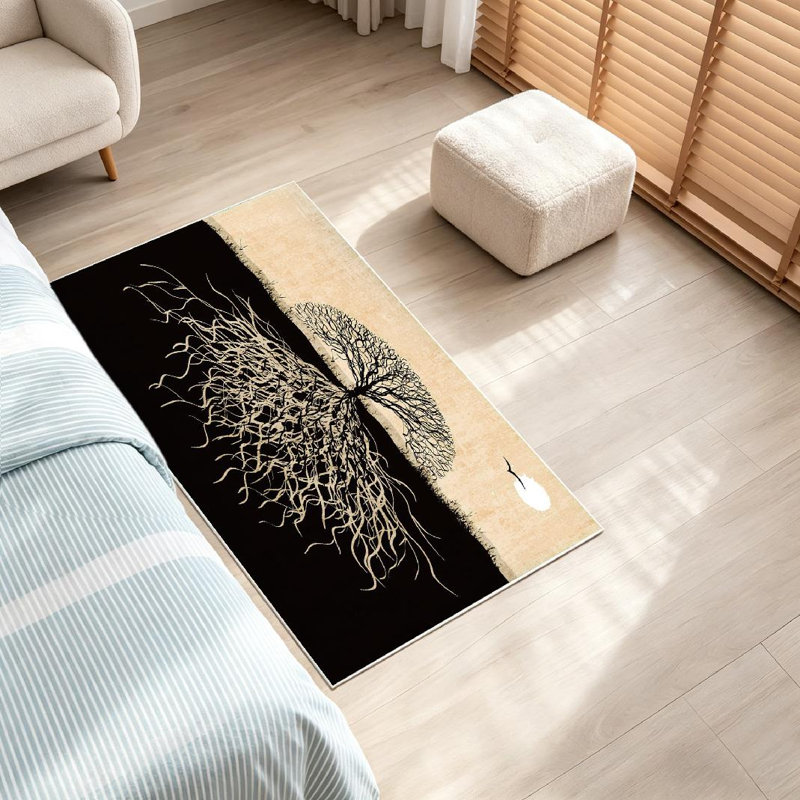 Tapis d'intérieur lavable à la machine Black Tree Roots