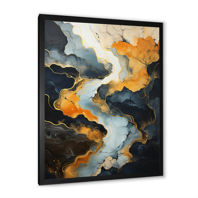Meandering River Endless Journey V - Print on Canvas, Cadre noir, H 20 po x l 12 po x P 1 po