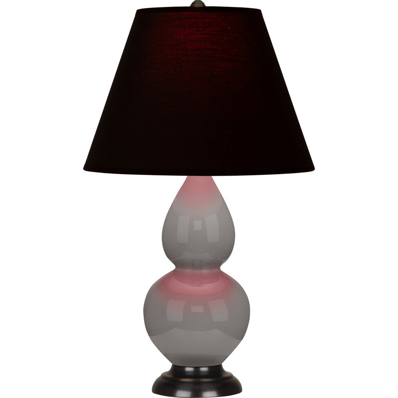 Petite lampe d'appoint à double gourde, Taupe fumée / bronze, Noir / Rouge