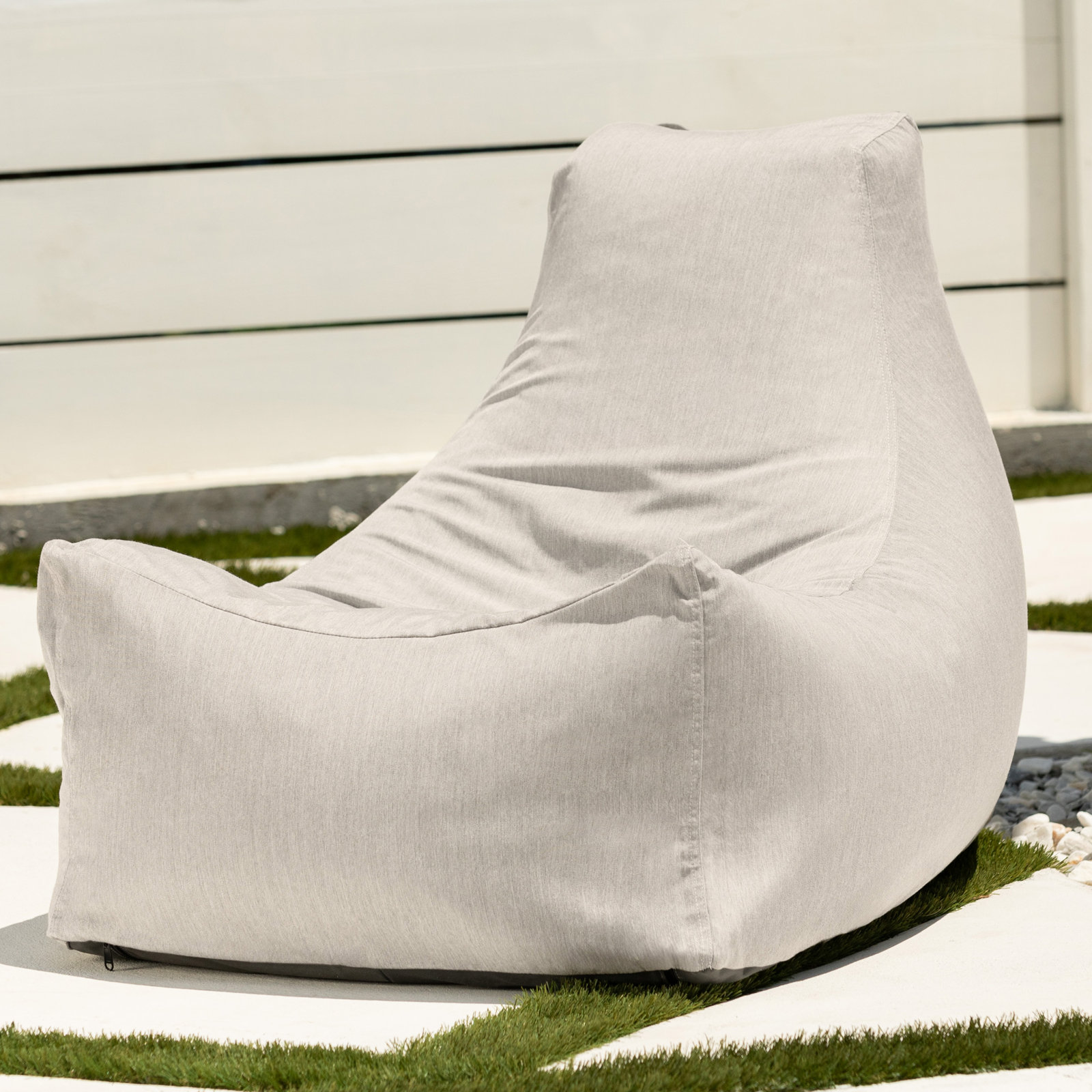 Juniper Outdoor Bean Bag Chair, Flax Sunbrella