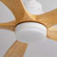 Ventilateurs de plafond modernes de 42 pouces avec lumières et télécommande, 5 pales en bois massif, moteur à courant continu réversible