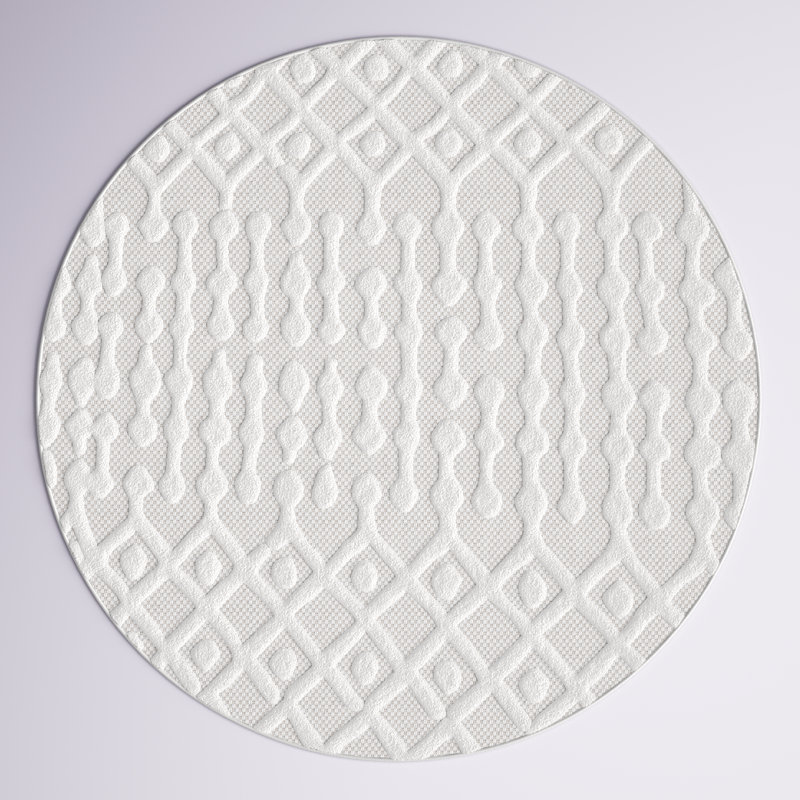 Tapis ivoire intérieur / extérieur Annalee, Rond 5 pi 3 po