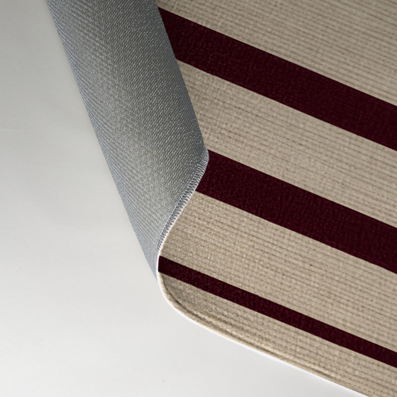 HorizontalStripes Beige Indoor and Outdoor Area Rug, Rectangle 3' x 5'