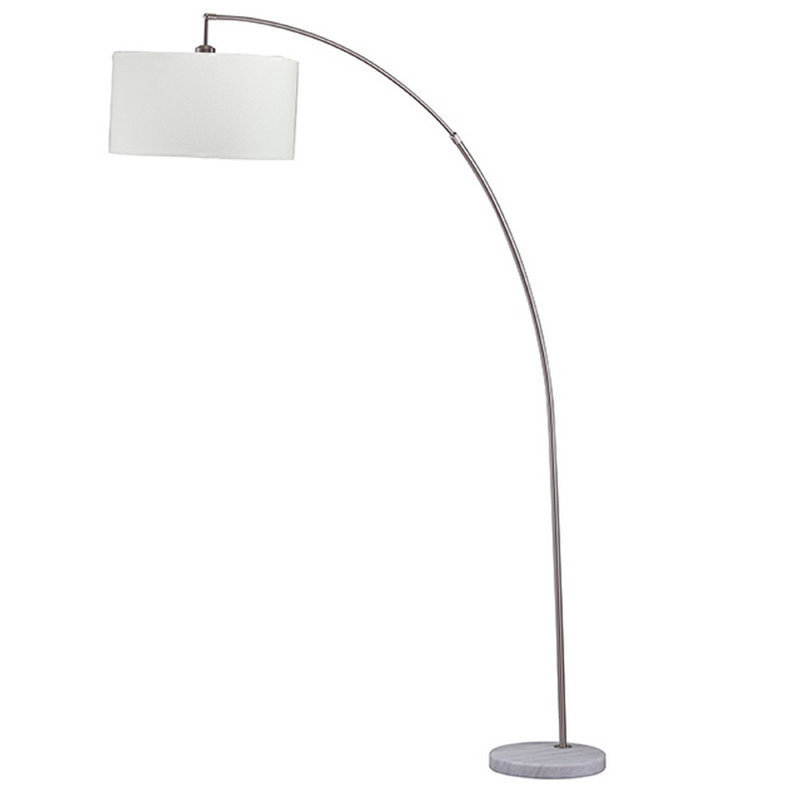 Sanel 86'' Arched Floor Lamp, Silver, White