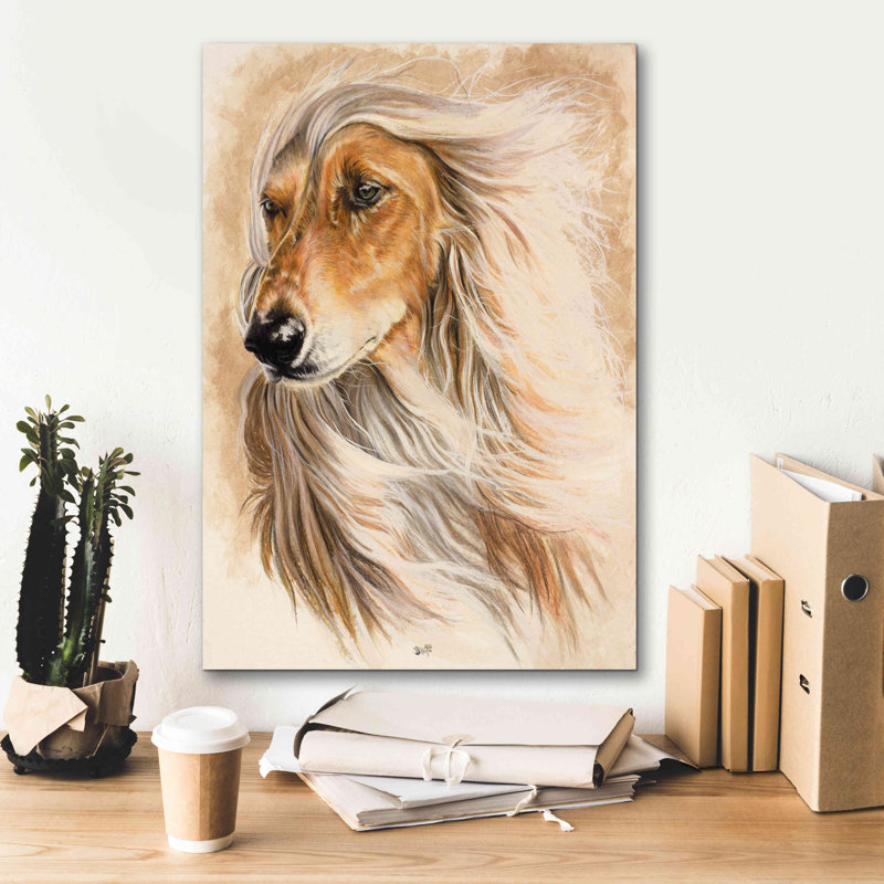 «Afgan Hound» par Barbara Keith - reproduction d'art sur toile tendue