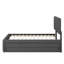 Lit simple avec lit gigogne escamotable et 3 tiroirs de rangement en dessous, lit plateforme simple tapissier en lin-548246512