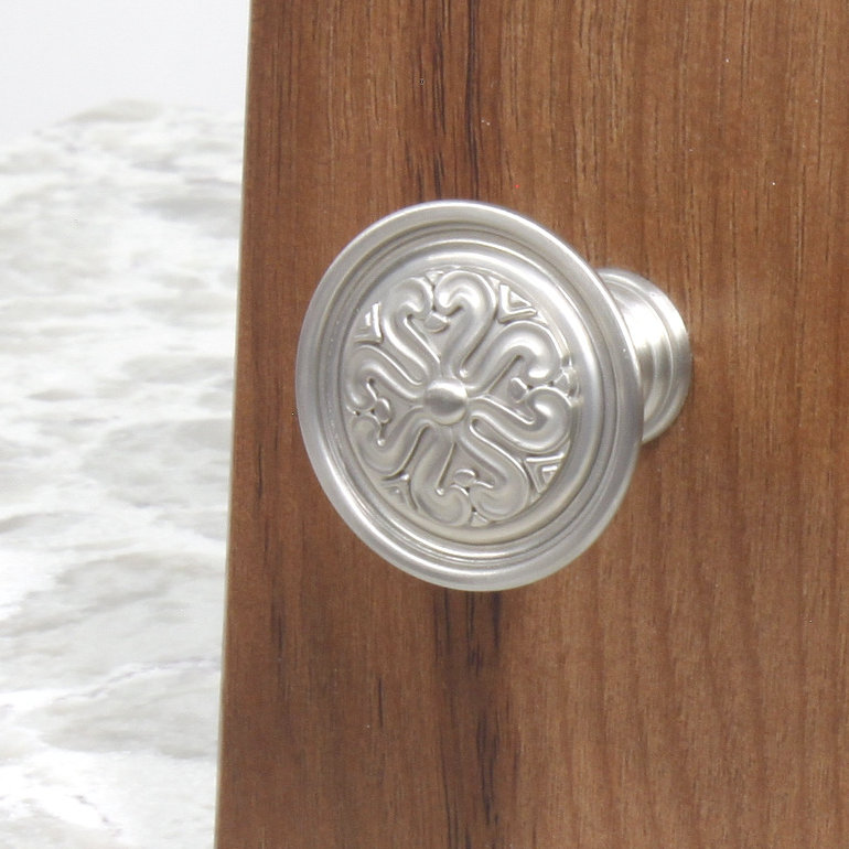 Iris 1 3/8" Diameter Mushroom Knob, Satin Nickel, 1.25" H x 1.25" W x 1" D