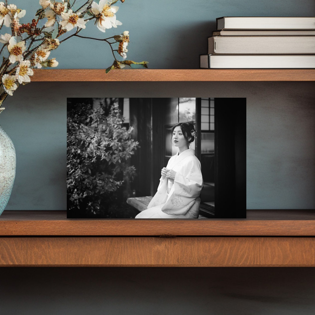 Elegant Kimono Serenity Classic Delicate Elegant Portrait Architecture Wall Art Print