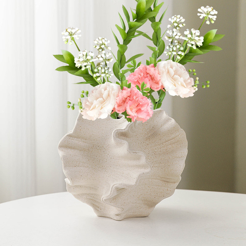 Vase de table en céramique / porcelaine fabriqué à la main Kamran, Blanc
