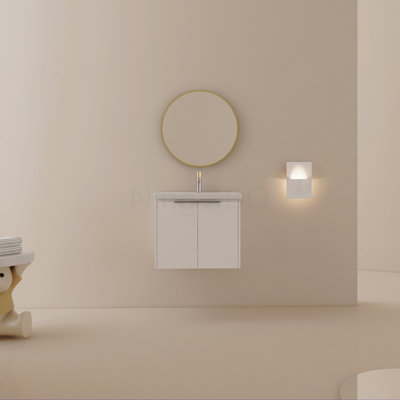 Meuble-lavabo à fermeture en douceur 24 po avec lavabo, convenant à une petite salle de bain